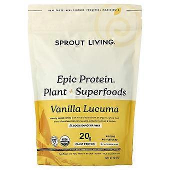 Sprout Living, Epic Protein®, Proteine ​​vegetali biologiche + superalimenti, lucuma alla vaniglia, 456 g (1 lb)