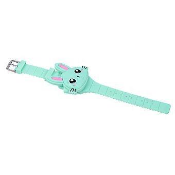 Rabbit Watch Silicone LED Cartoon Wristwatch for Timekeeping Green