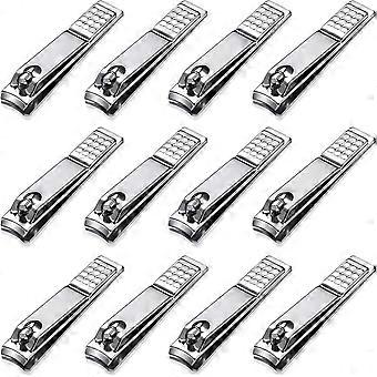 12 Pieces Stainless Steel Nail Clipper Set, Manicure Pedicure Tools for Fingernails and Toenails, Silver, Suitable for Women and Men