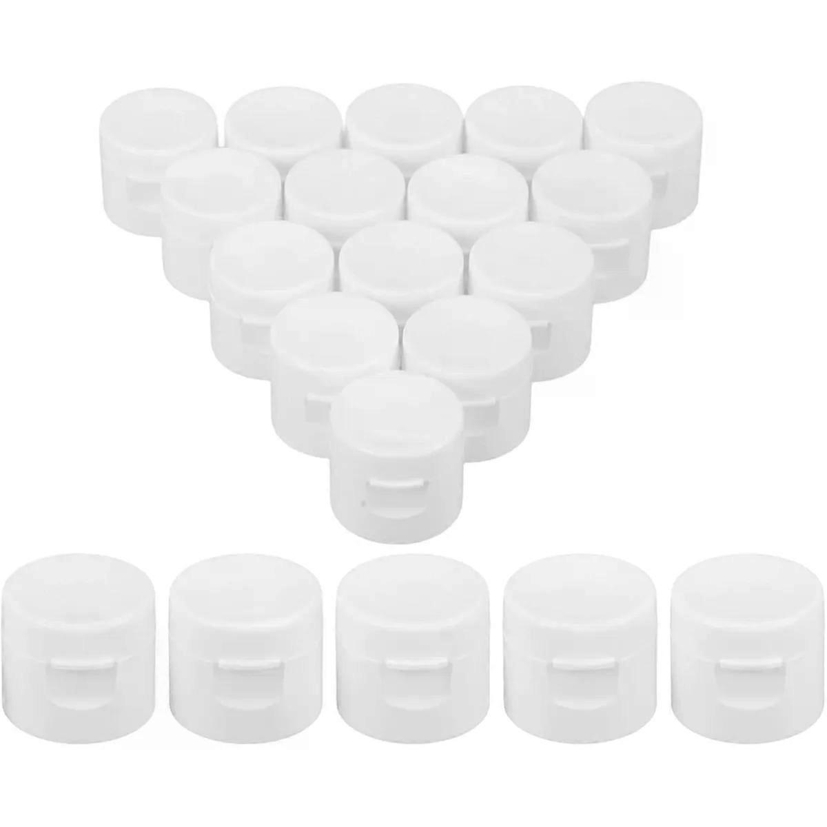 White Toothpaste Flip Lid Caps, Universal PP Covers, 50Pcs