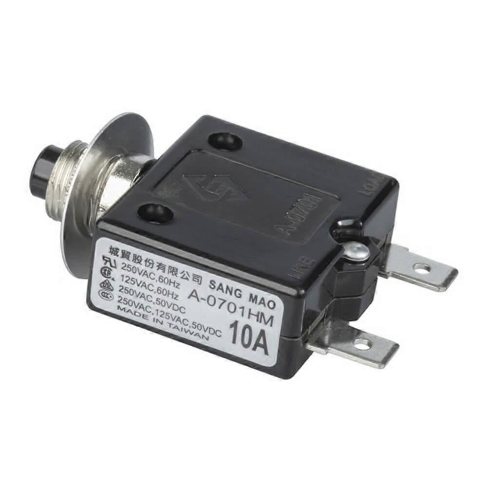 10A Circuit Breaker Maximum Voltage 250VAC or 50VDC Durable Multi Purpose
