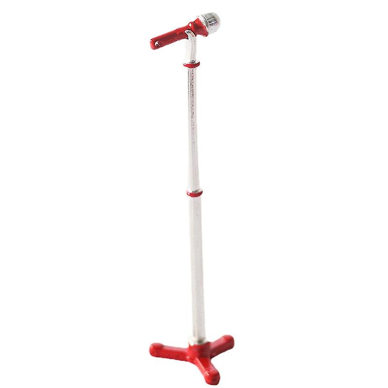 Miniature Furniture Toy Dolls House Diy Decoration Accessories Mini 1:12 Microphone Stand Microphone