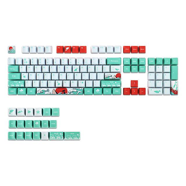 123 Keys Keycaps For Mechanical Keyboard Dye Sublimation Pbt Oem Coral Sea Keycap For Ikbc Cherry Mx Annie 61/64/84/87/104/108