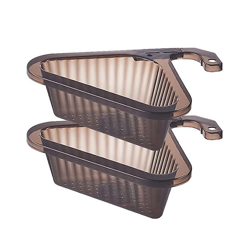 Drain Strainer Basket 2 Pcs Adjustable Kitchen Triangle Sink Filter Transparent Corner Sink Drain B