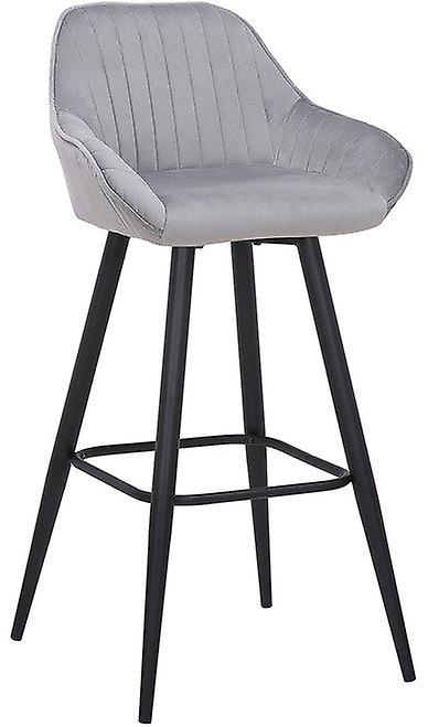 Vulune Barhocker Matt Velvet Sitz - Grau