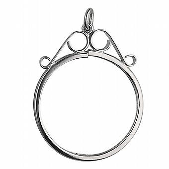 Silver 37x29mm Florin or two shilling coin mount with 2...