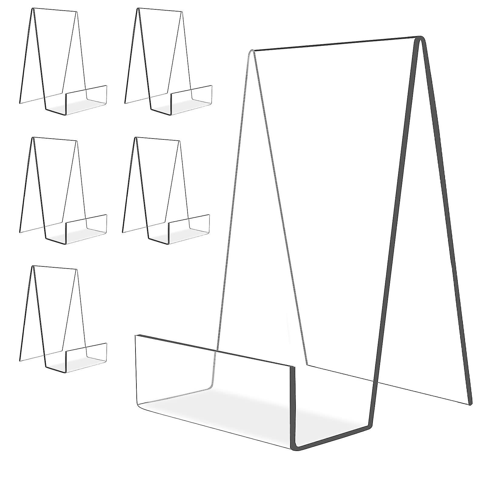 6pcs Acrylic Book Display Stand Clear Easel With Ledge Tablet Holder For Displaying Books Pictures Notebooks