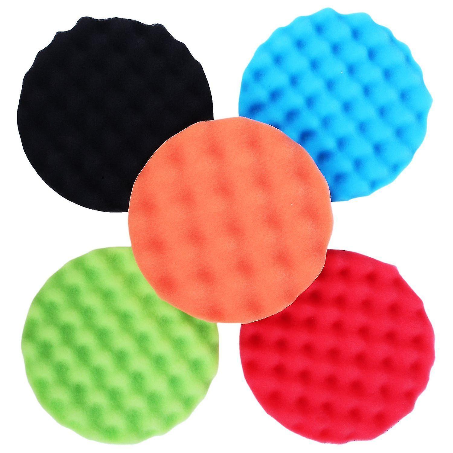 5pcs 7inch 180mm Sponge Polishing Waxing Foam Buffing Pads For Polishers Auto Car