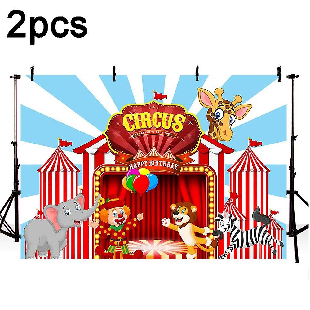 2pcs Circus Backdrop Birthday Party Decorations 150 x 100cm