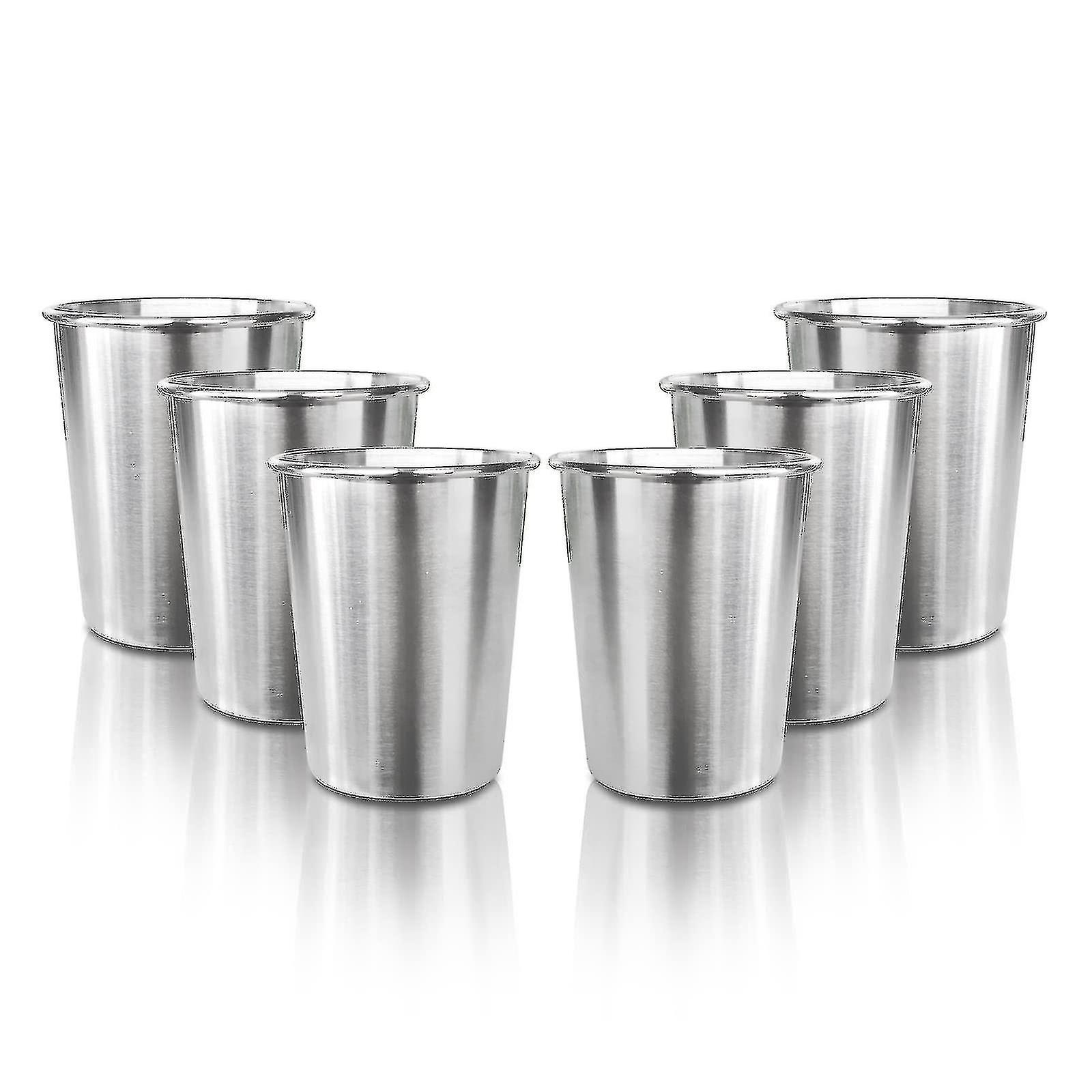 6 عبوة 8 أونصات أكواب أطفال من الفولاذ المقاوم للصدأ ، أكواب نصف لتر للأطفال ، أكواب معدنية متينة قابلة للتكديس ، أكواب شرب مقاومة للكسر