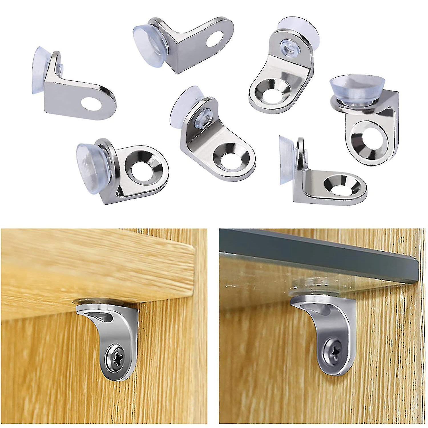 30 Pieces Glass Shelf Bracket With Sucker Glass Shelve Support Right Angle Fixing Brackets For Kitc
