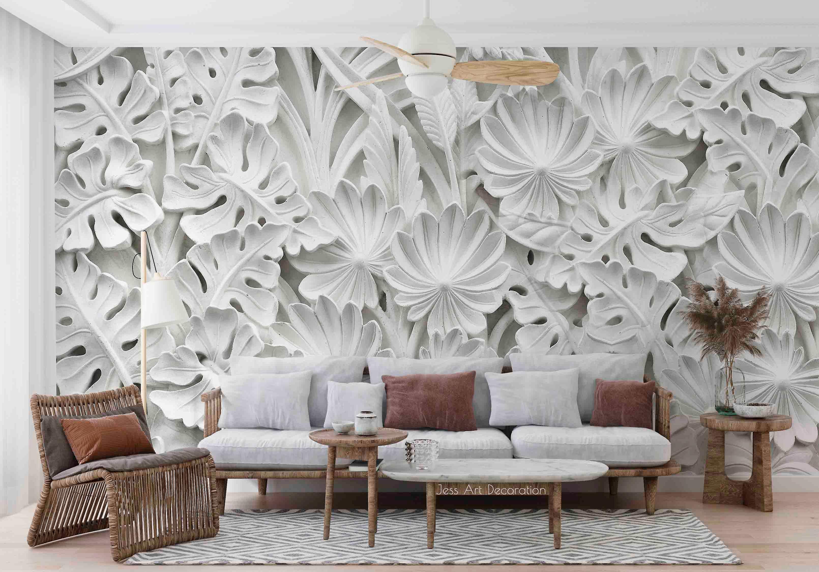 3D Embossed Leaf Pattern Wall Mural Wallpaper Gd 2877