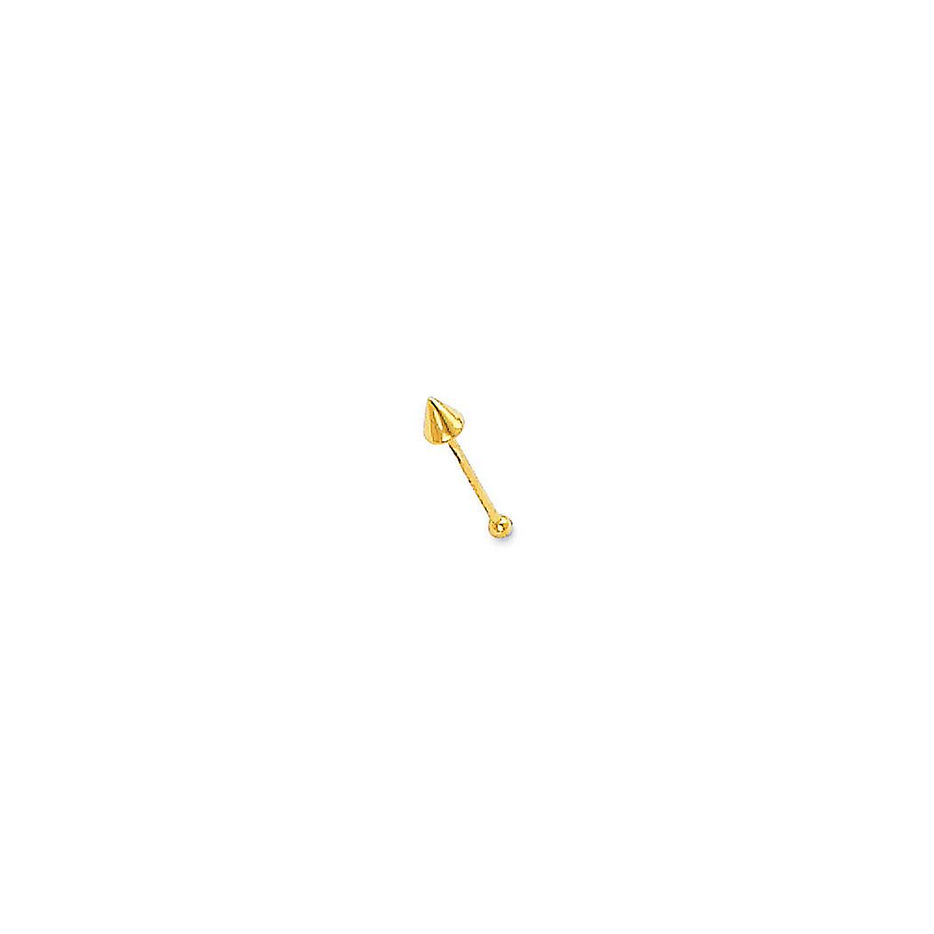 14k Yellow Gold Cone Nose Studs Body Piercing Stud for Women
