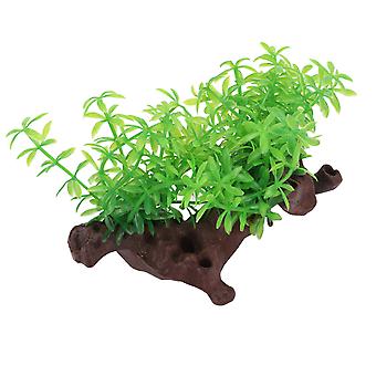 Aquarium Kunstpflanze Plastik Simulation lebensechtes Aquarium Wasser Gras DekorationImmersion Holz Kleines Apfelblatt