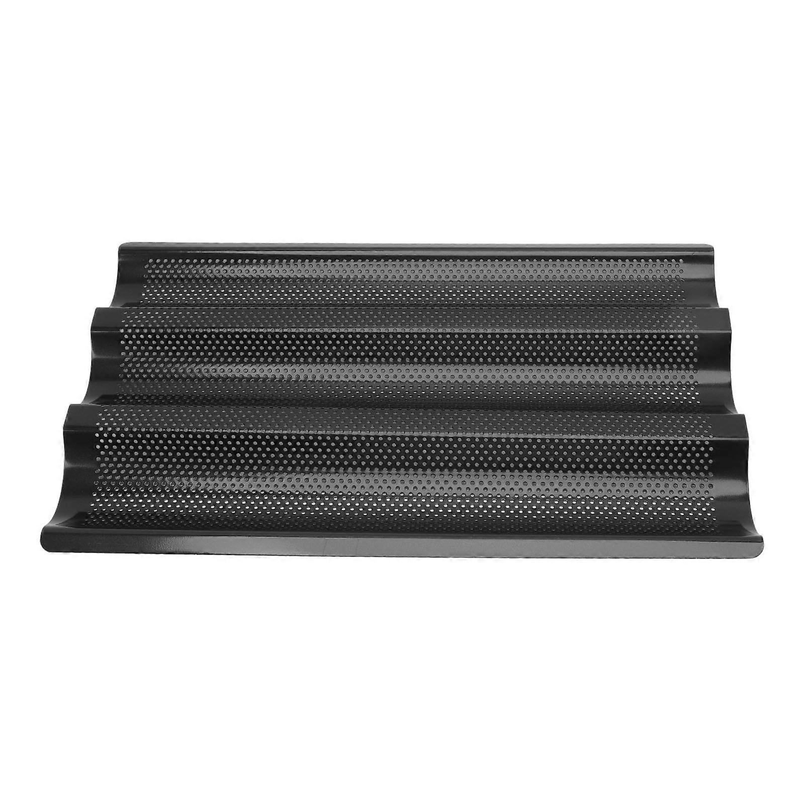 U-Shaped Stainless Steel Baguette Pan, Even Heating, Perforated Design, French Bread Pan for Baking Baguettes at Home