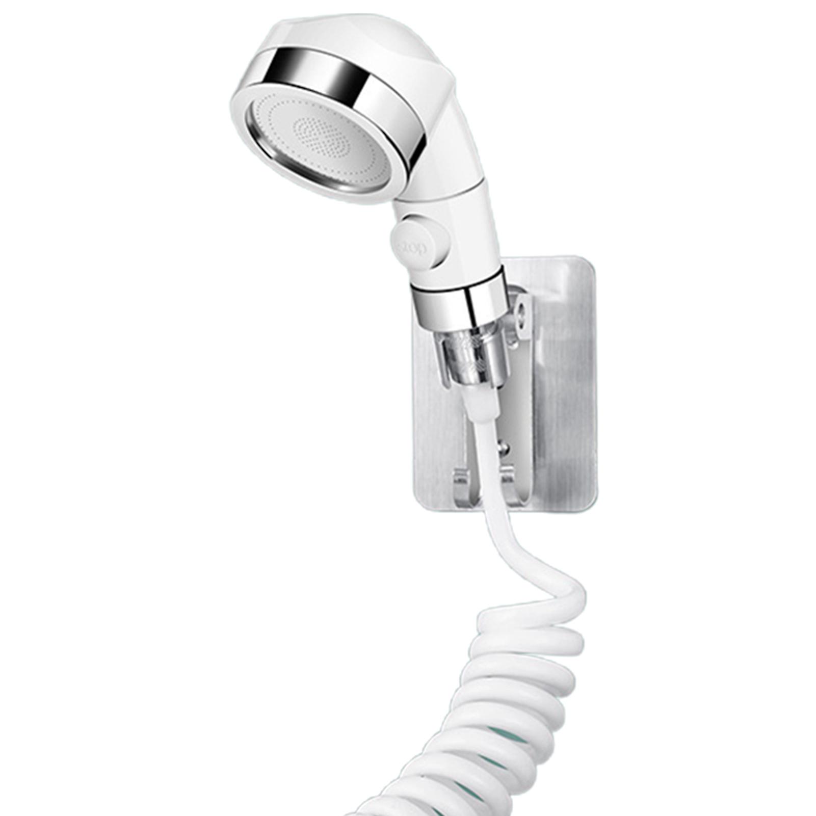 Faucet External Shower Set Including Diverter & Holder Rack & Retractable Hose Switchable Universal