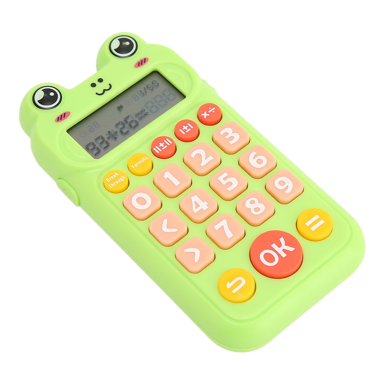 Kids Oral Arithmetic Toy Clear Voice Prompts LCD Screen Portable Arithmetic Exercise Toy for Entertainment for Learning Green 