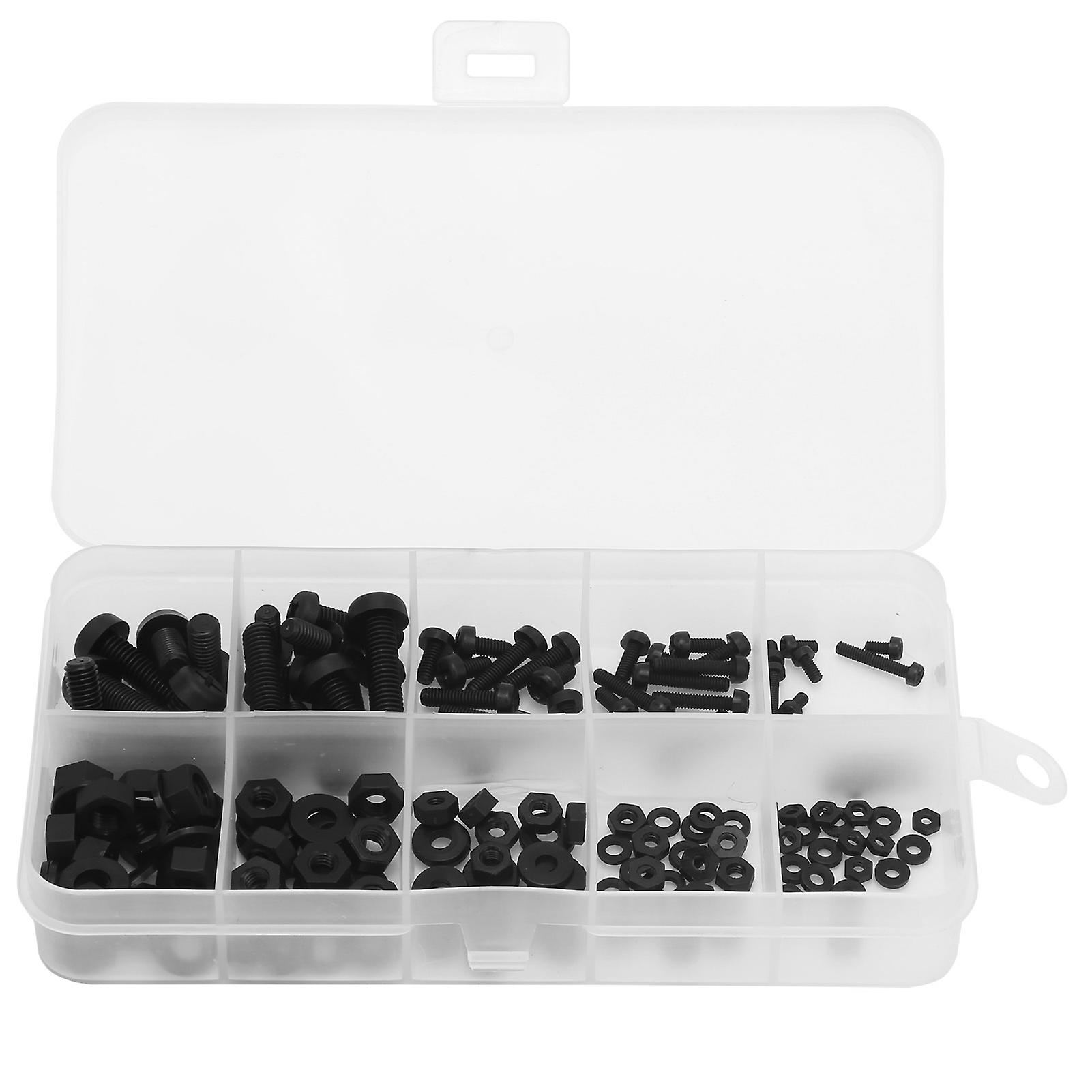 Kit de 150 vis en nylon noir pour composants électroniques isolés, pièces consommables M2 M2.5 M3 M4 M5