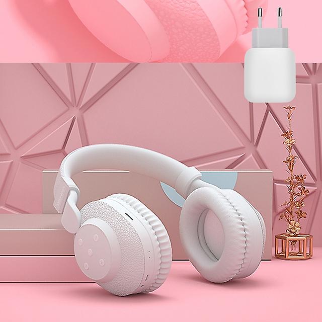 525 Headphones bluetooth 2021 New headset TF card earphone Hifi gaming headphones FM play Pink for g