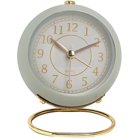 Analog Alarm Clock with LED Light Non-Ticking Battery Operated Bedroom Desktop Digital Quartz Clock Children Students Gift