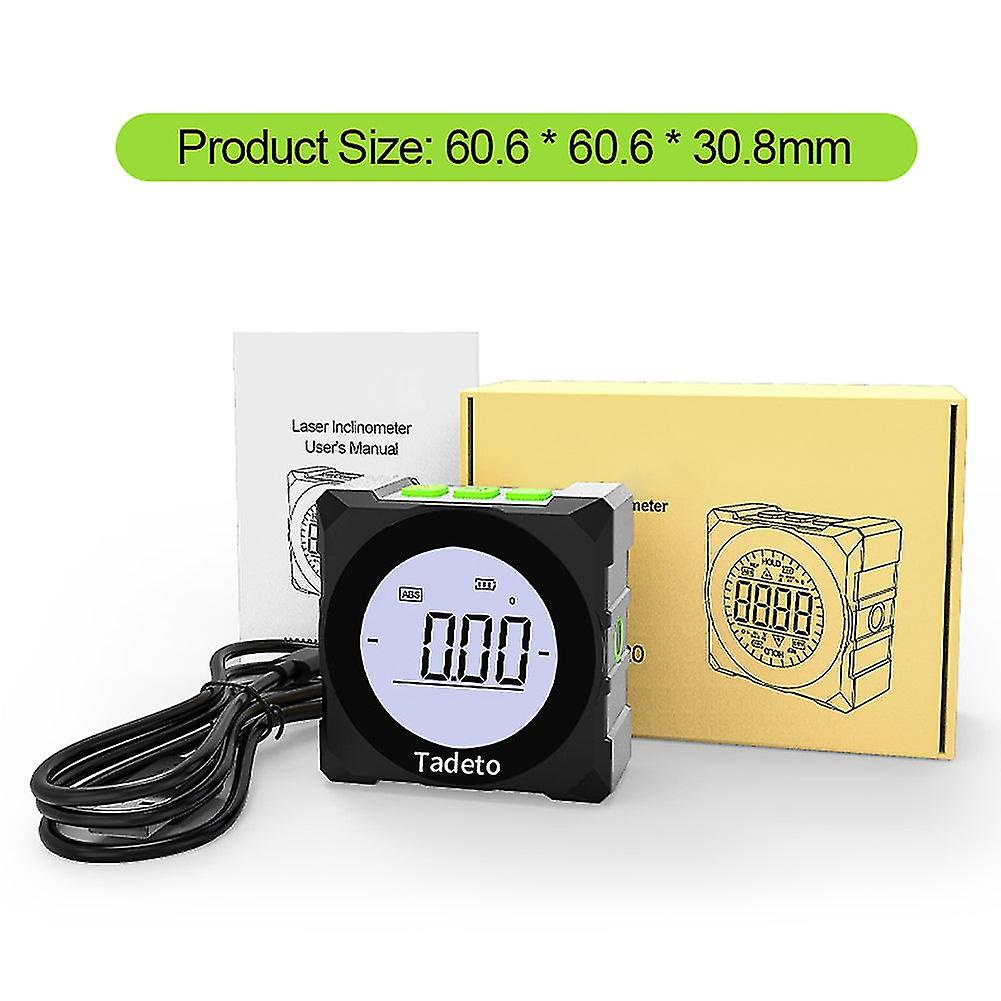 Mestek 4*90° Portable Electronic Digital Inclinometer 4 Units Switching Ip54 Waterproof Angle Protractor 2 Ways Laser Lcd Screen