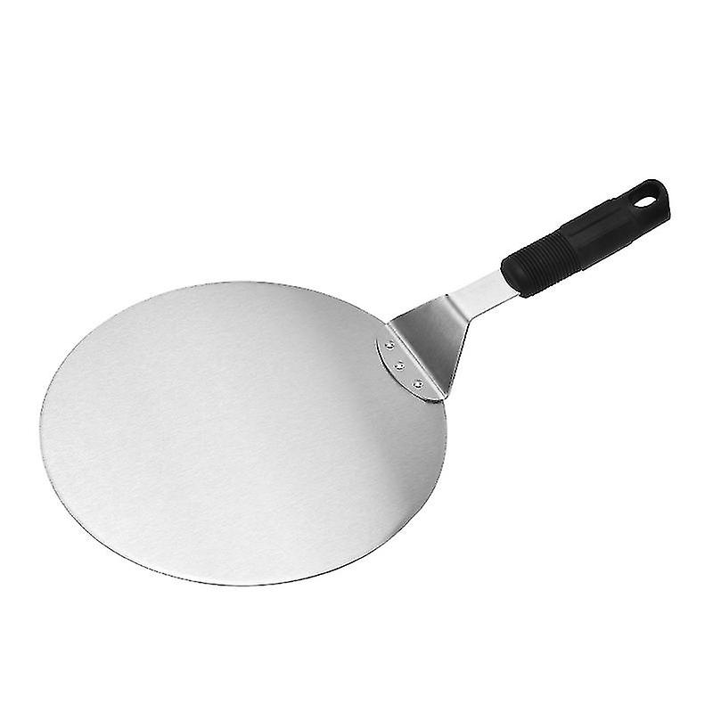 Round stainless steel pizza peel with non-slip handle Ideal for cakes, pizzas, pies
