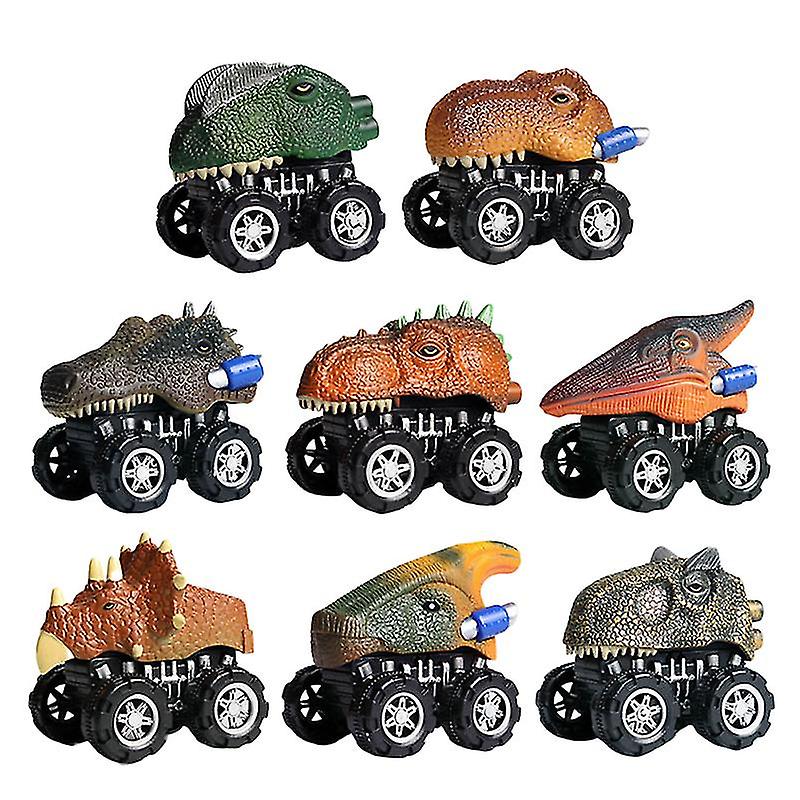 8pcs Pull-back Dinosaur Car Toy