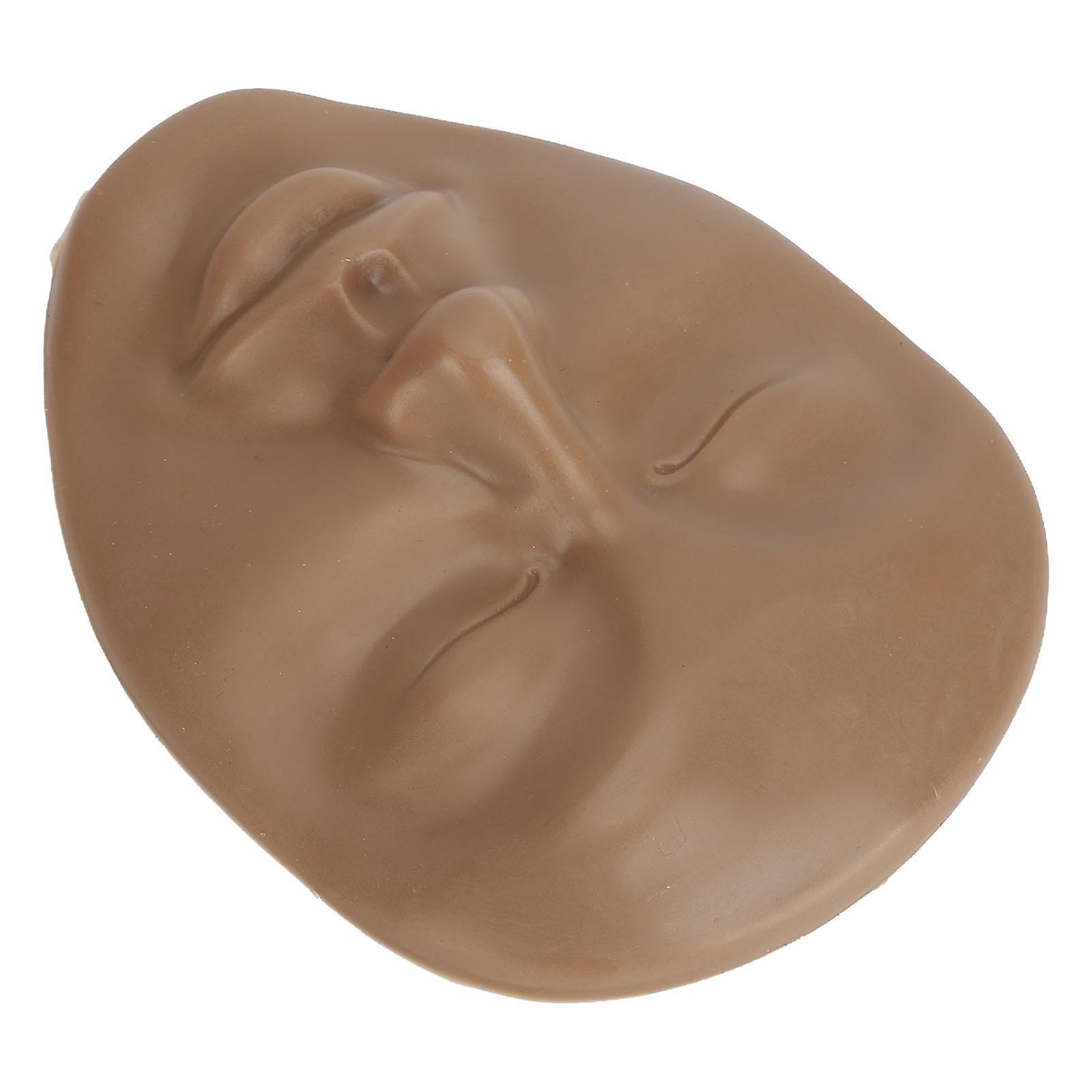 5D Silicone Makeup Practice Mannequin 6.2x5in Dark Brown Face
