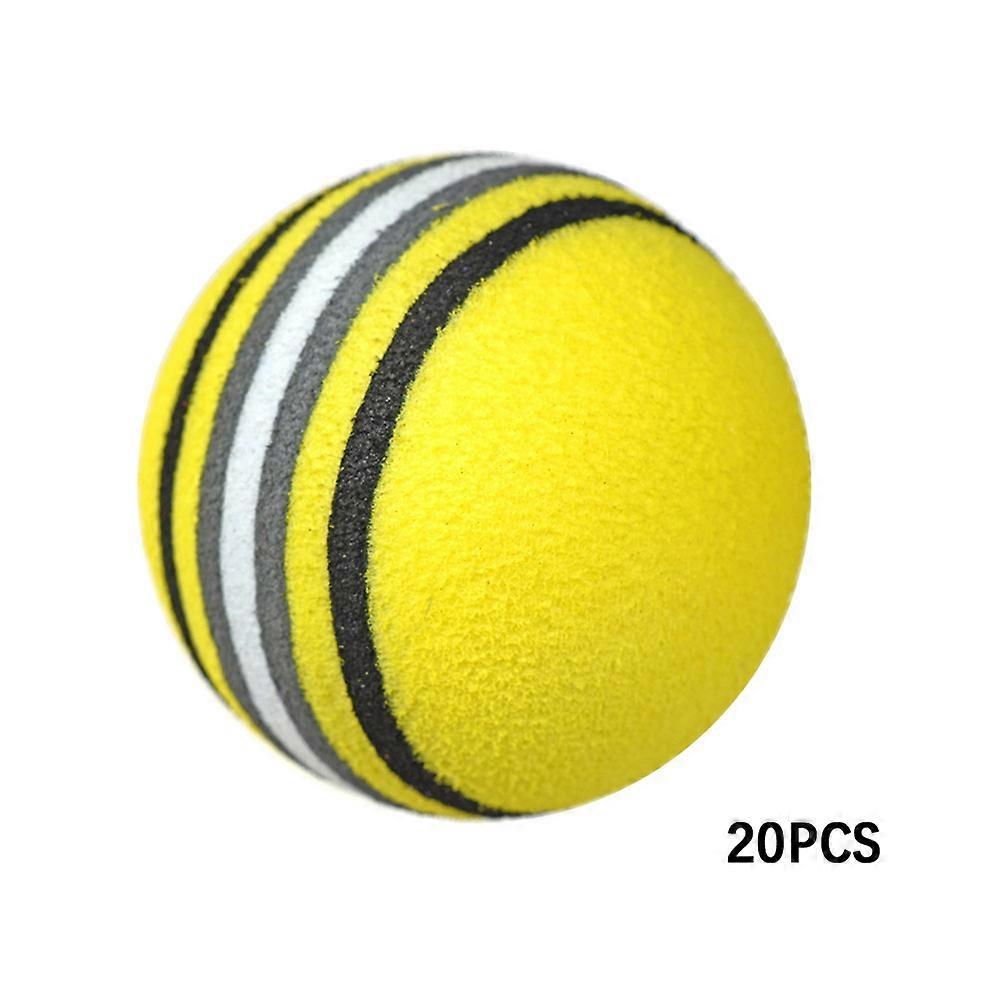 20PCS EVA Rainbow-Foam Golfs Balls EVA Foam Soft Rainbow-Stripe Golfs Training Balls for Self-Study Tennis Training