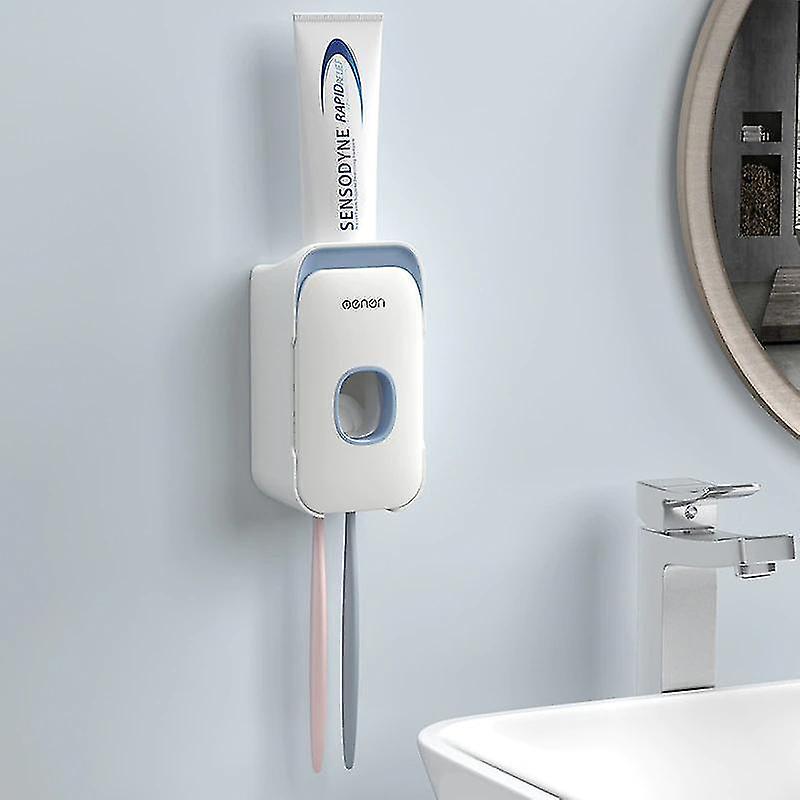 For Wall Mounted Automatic Toothpaste Squeezer Dispenser Plastic Dust Proof Toothbrush WS12909