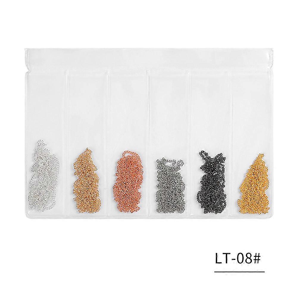 カラフルなネイルアートデコレーション合金チェーンタッセルパンクスタイルDIYマニキュアチェーン(08)