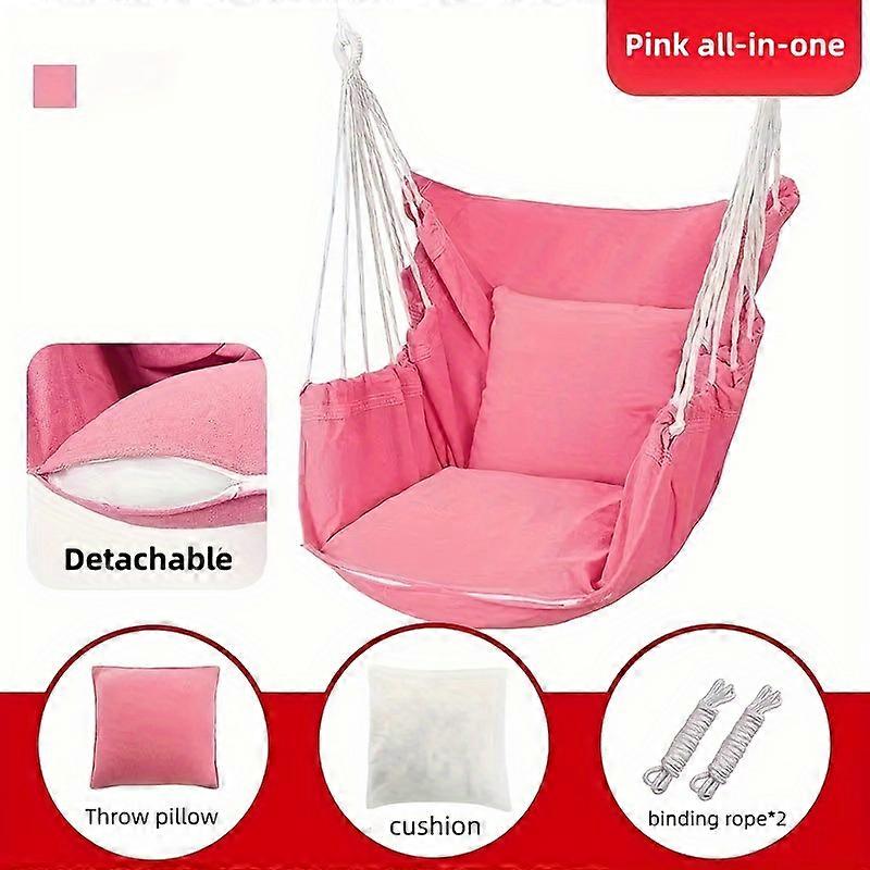 1pc Hanging Rope Hammock Chair, Portable Swing Hanging Chair Hanging Durable Swing Seat, For Indoor & Outdoor Perfect Decor And Relaxation Choice Heav