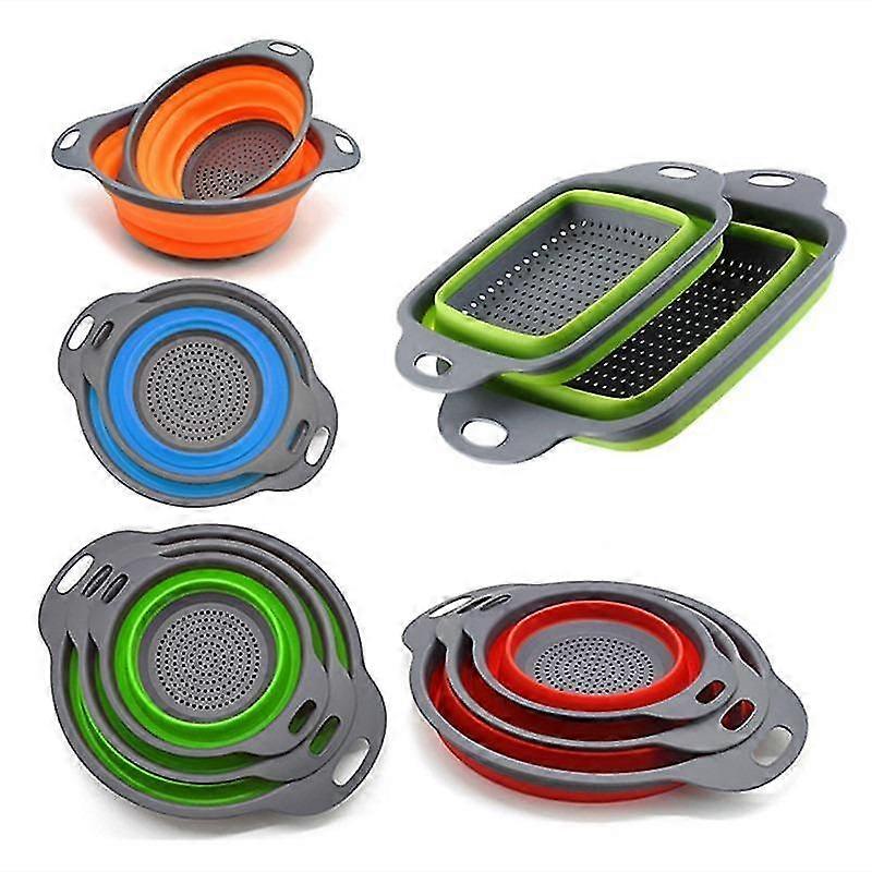 Foldbar silikone Afløbskurv Frugt Grøntsag Vaskekurv Foldbar slibemaskine Dørslag Kolander, sammenklappelig afløb Køkkenopbevaringsværktøj