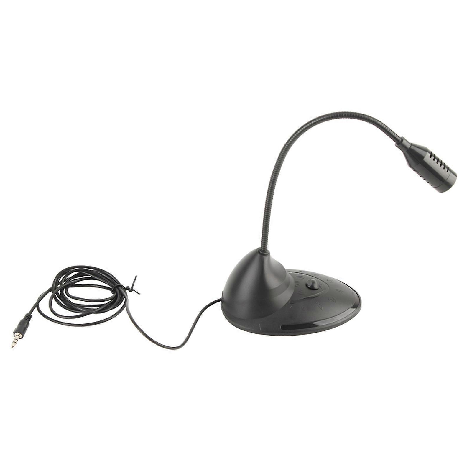 Abs Black Omnidirectional Directivity 3.5mm Plug Adjustable Tube Wired Notebook Computer Microphone