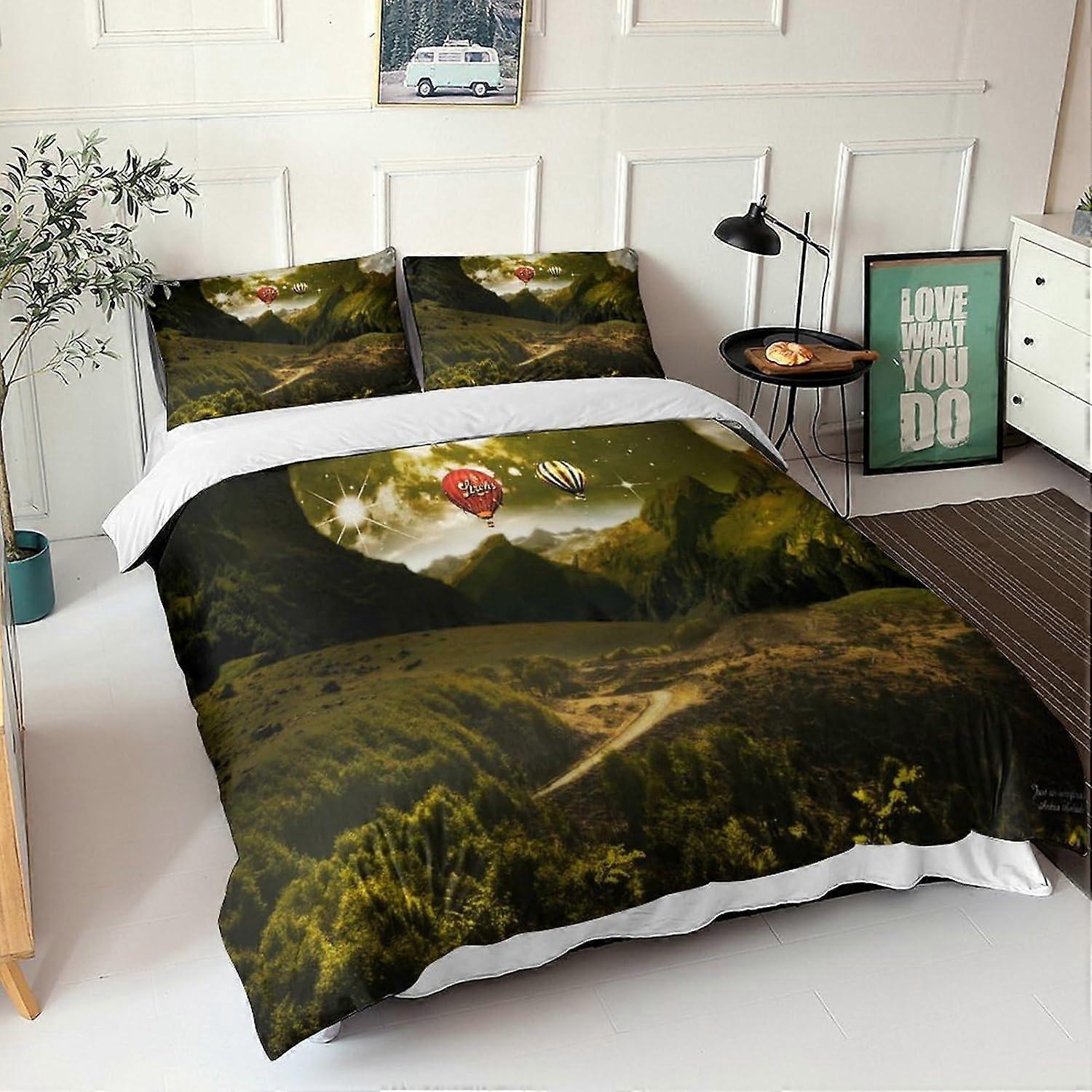 Poszwa na kołdrę z nadrukiem Magical Landscape D, poszewka na kołdrę z mikrofibry, zestaw pościeli z mikrofibry dla dorosłych z zapięciem na zamek błyskawiczny 135 * 200 CM