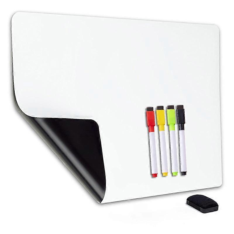 Magnetic Dry Erase Whiteboard Sheet - Includes 4 Markers