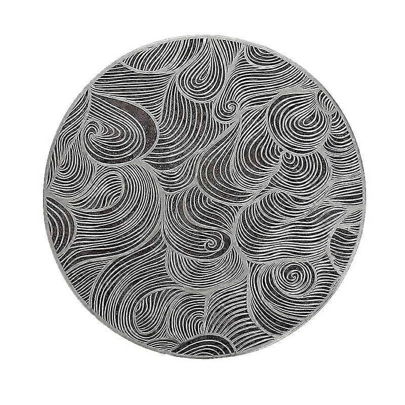 Round Auspicious Cloud Pvc Table Mat For Dining Table Kitchen Silver