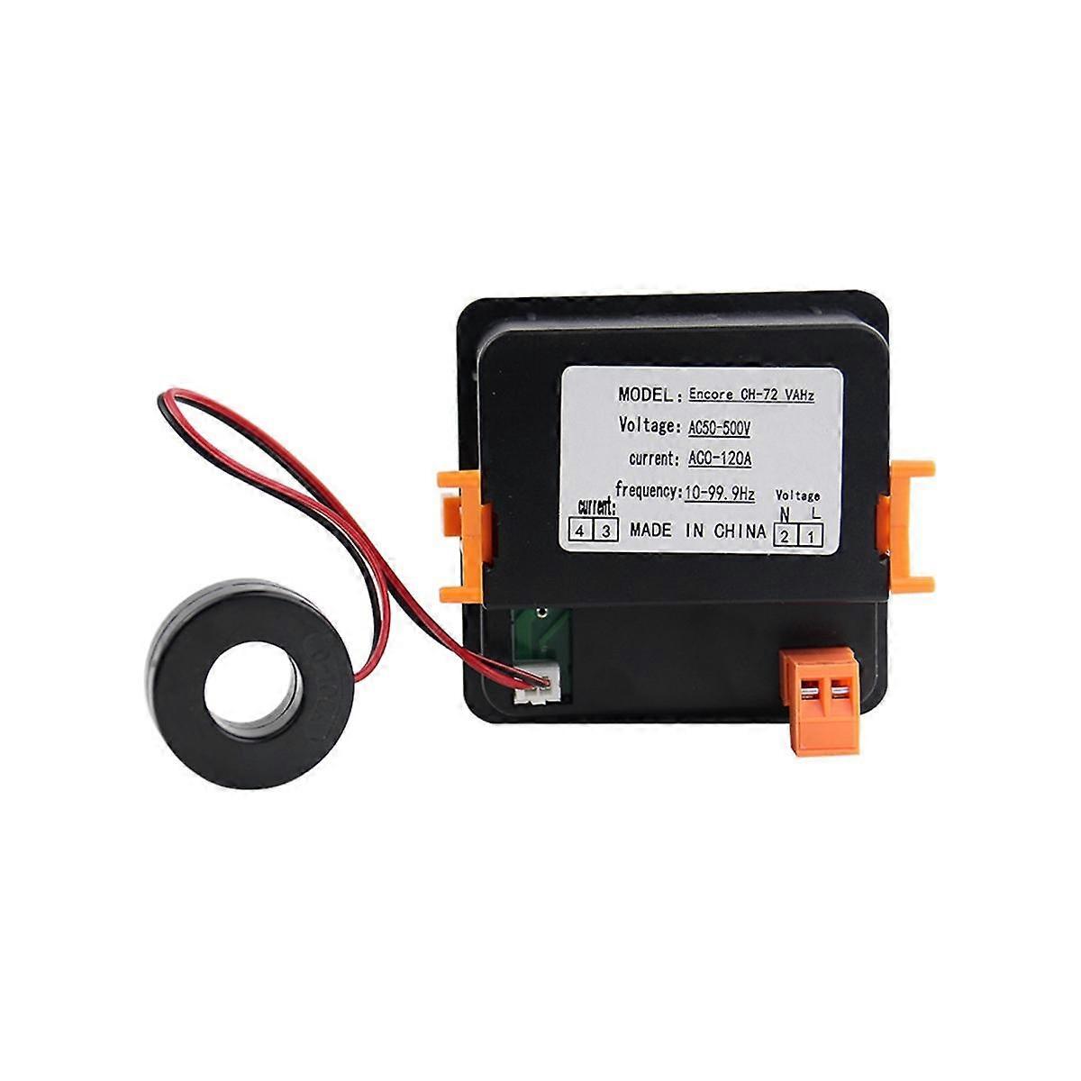 AC Ammeter Voltmeter Three Display Current Voltage Frequency Meter AC50-500V AC0-120A 10-99.9Hz