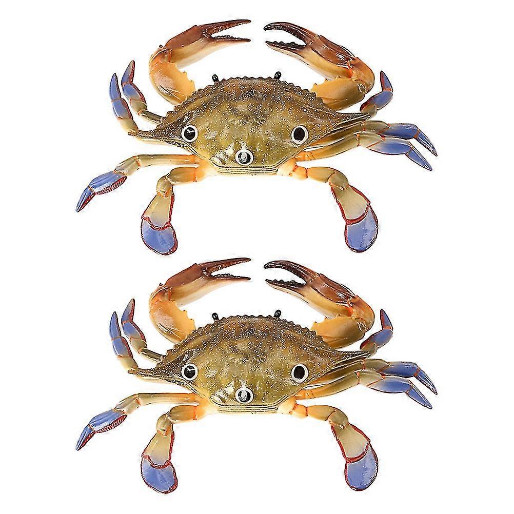 2pcs Artificial Crabs Toys Fake Crabs Models Lovely Imitation Crabs Playthings - DD