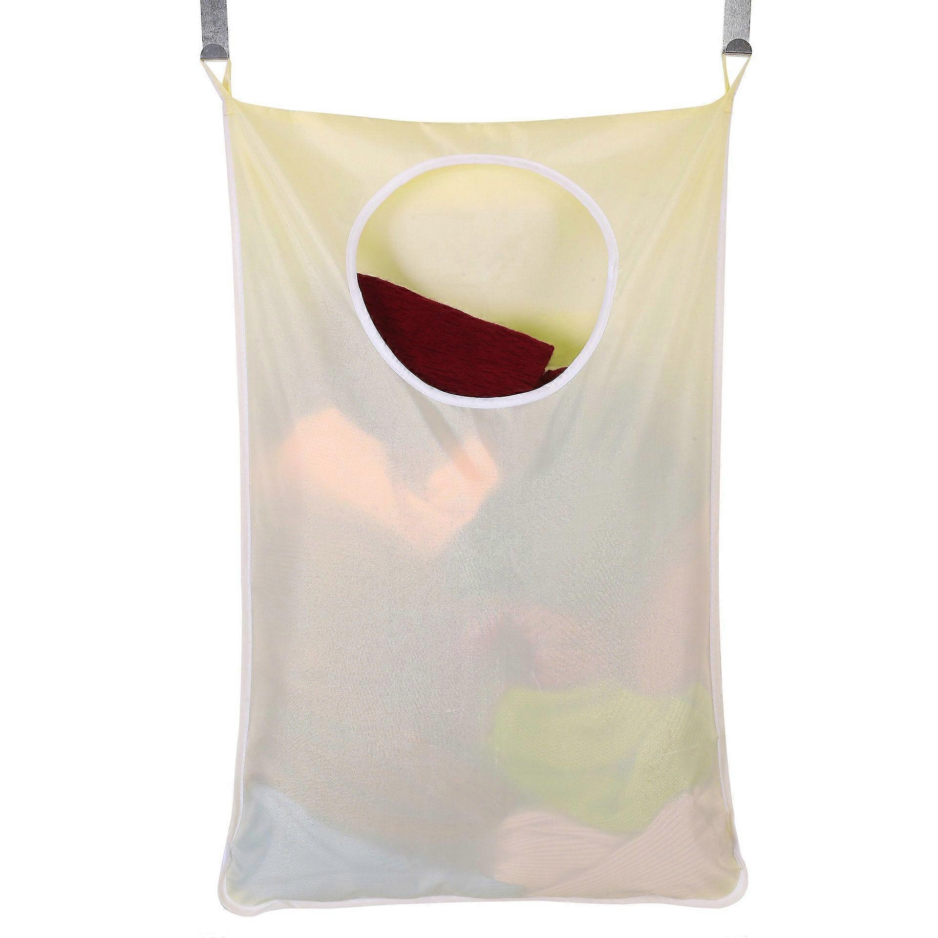 Oxford Laundry Hamper Bag Clothes Storage Bag Door With Hanging Stainless Steel Hook