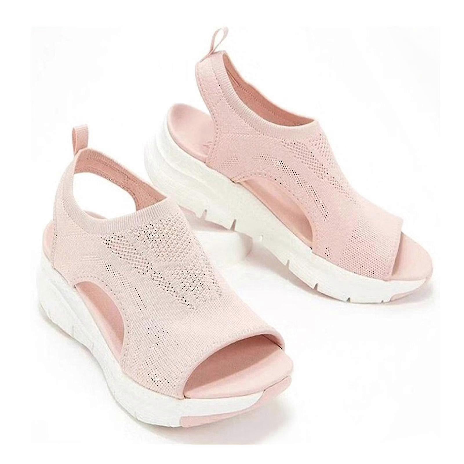 Thick Sole Beach Sandals For Women Soft And Wide Sandals With Leather Upper For Shopping Driving Walking