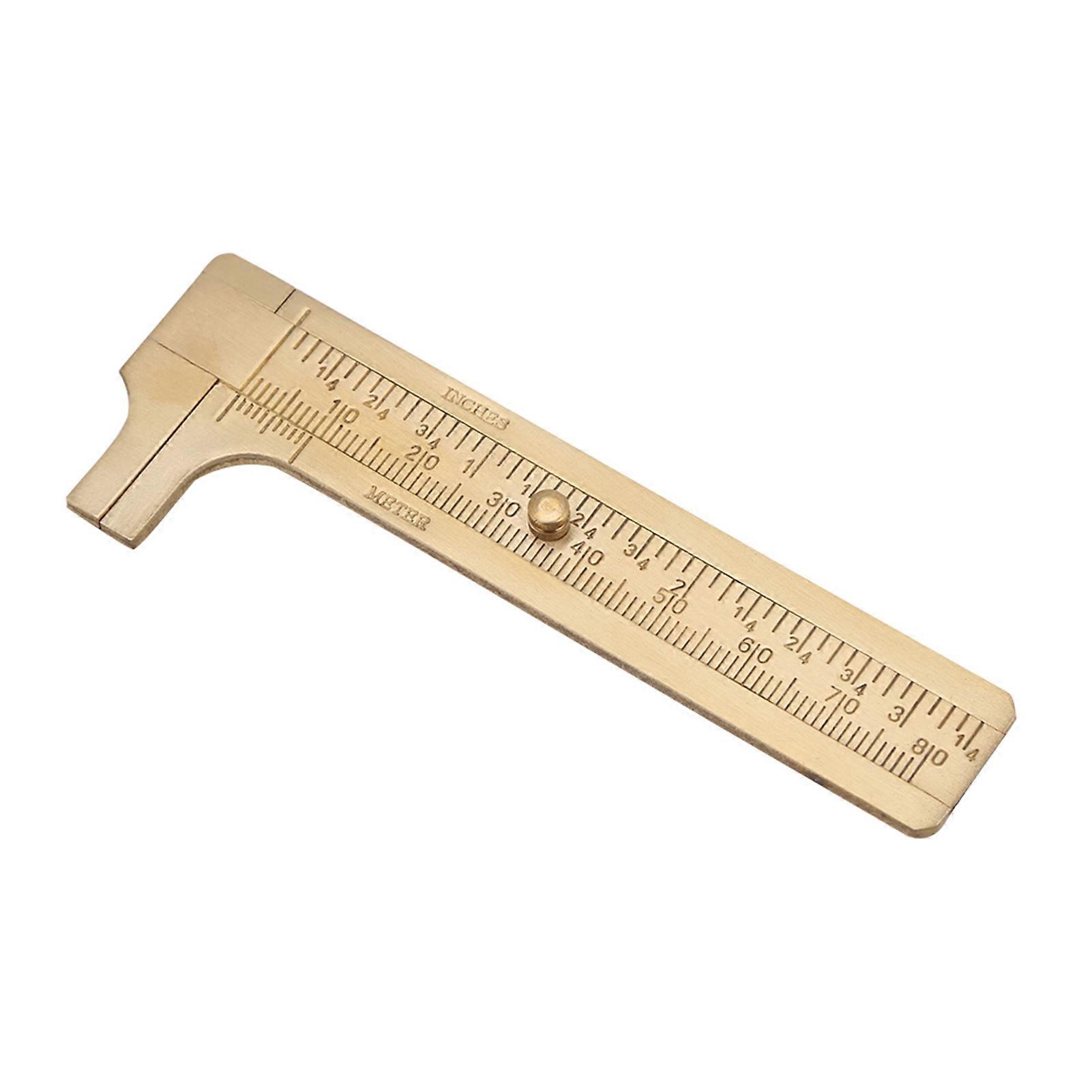 1 Stück Messing-Schiebelehre Nonius-Messschieber-Lineal-Messwerkzeug Doppelskalen mm/inch (80mm)