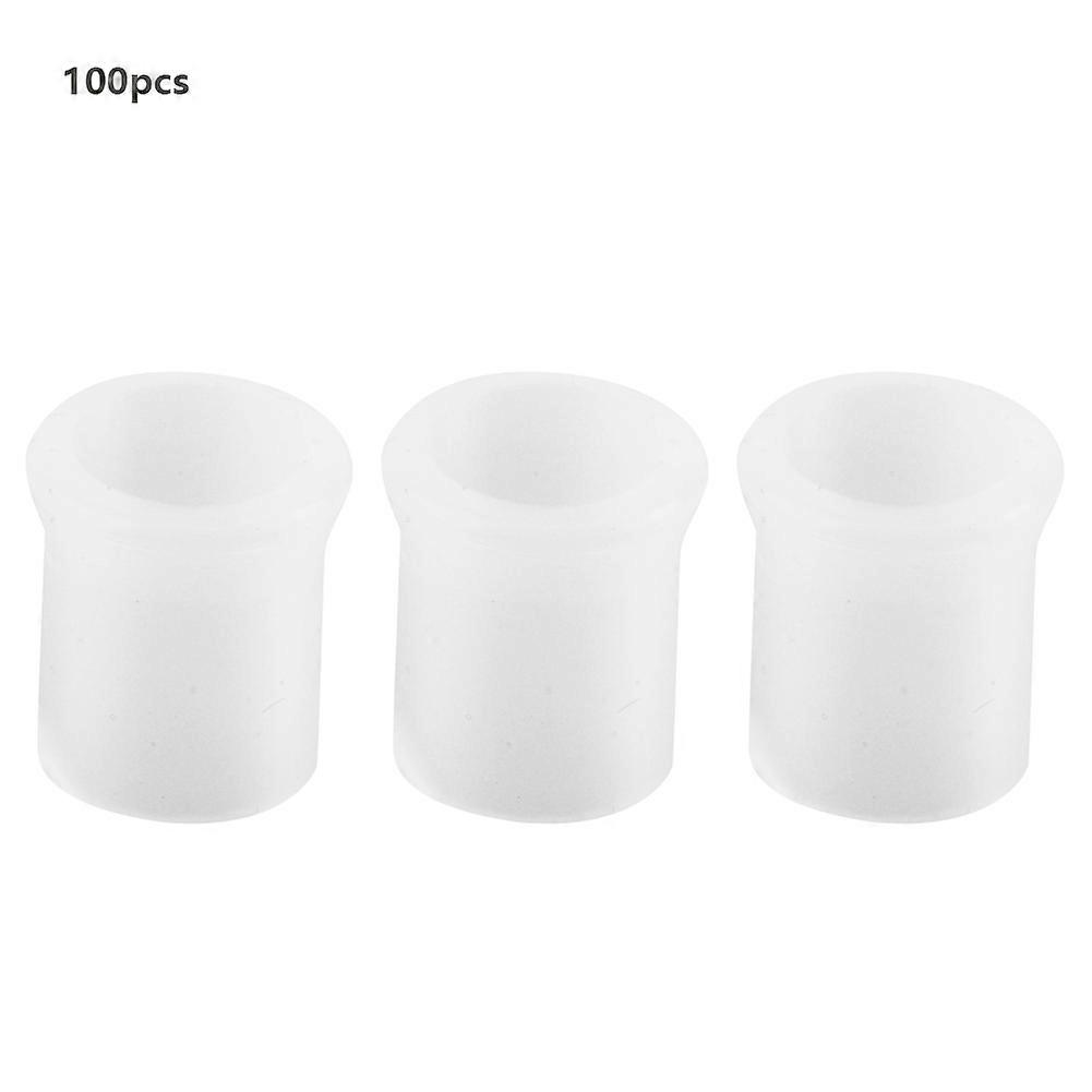 100pcs Black White Cigarette Pipe Disposable Tips Pipe Mouthpiece Stem Rubber Bits(White Big)