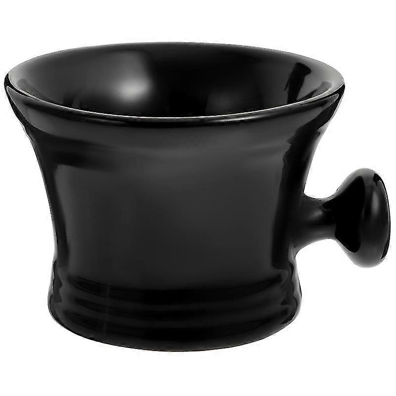 ceramic shaving bowl with handle shaving cream foaming cup for man black