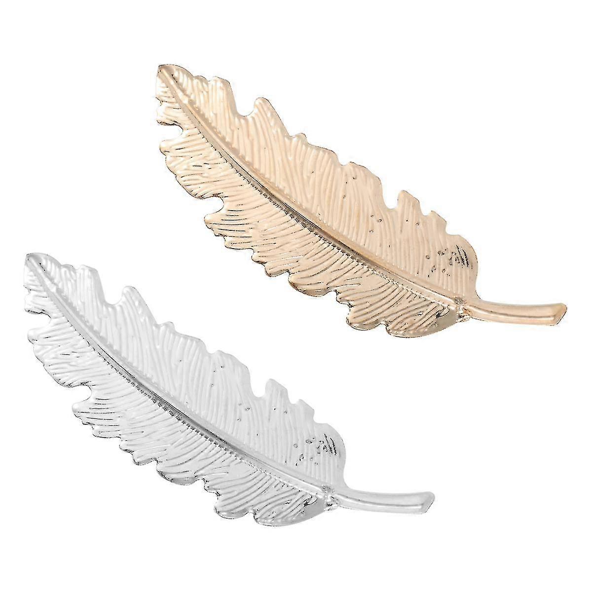 2pcs Leaf / Sd H Clip Pin H Accessories (en+silver)