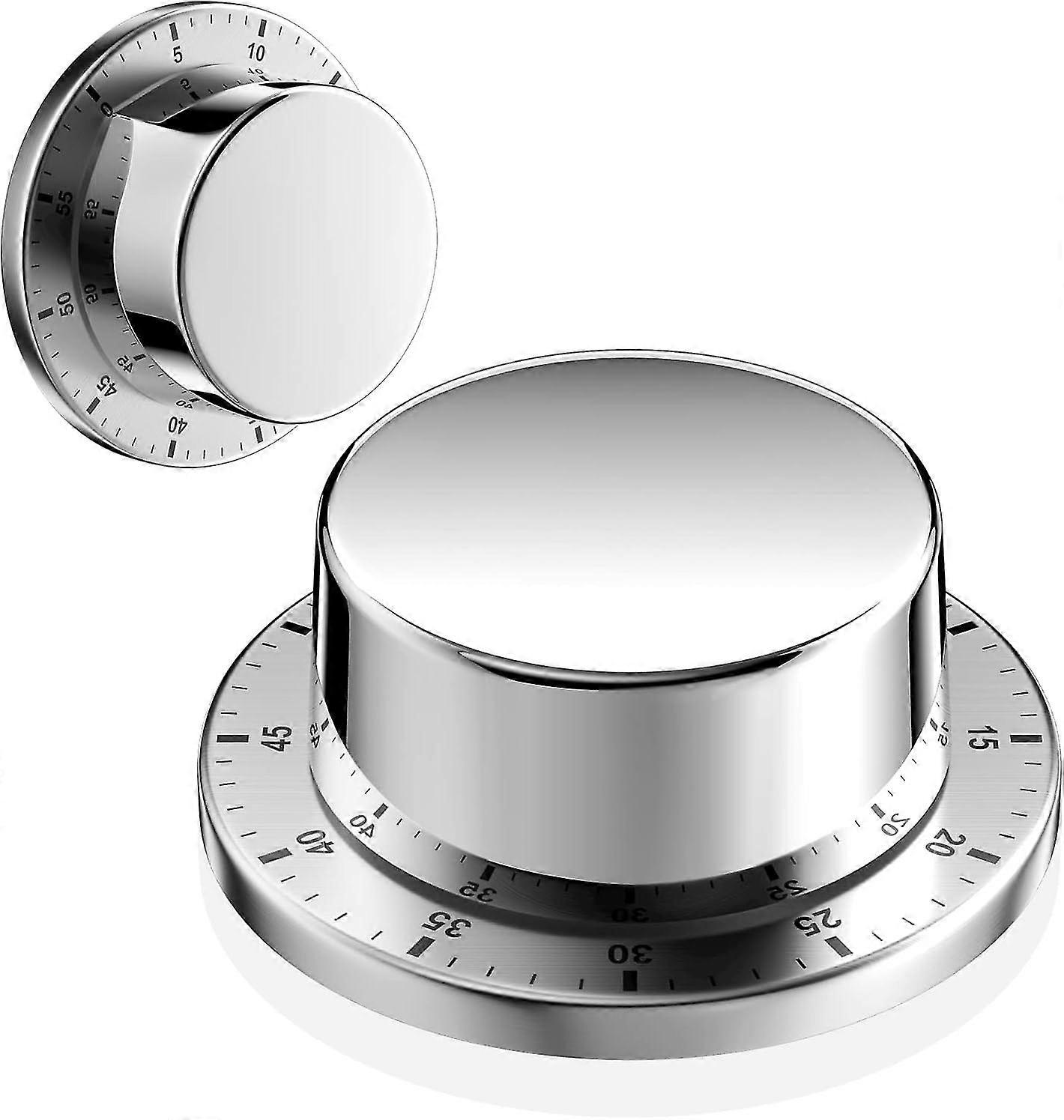 Mechanical Kitchen Timer, Adsorbable Magnetic Timer, Waterproof Stainless Steel Reusable Timer, 60 Minutes Countdown, Suitable For Cooking, Boiled Egg