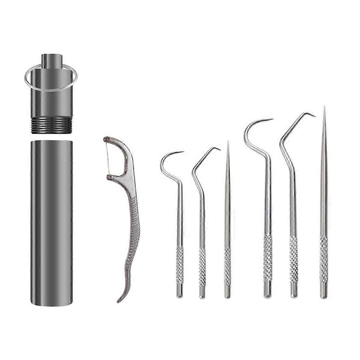 Flossing Metal Toothpicks Set Reusable Toothpicks Portable Toothpick Floss Teeth Cleaner Oral Care