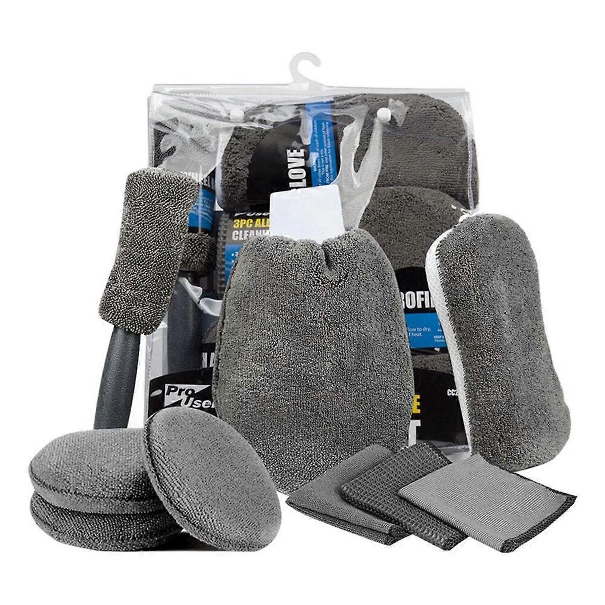 9Pcs Car Cleaning Tool Kit, Microfiber Car Detailing Cleaning Tools Set for Interior Exterior Car W
