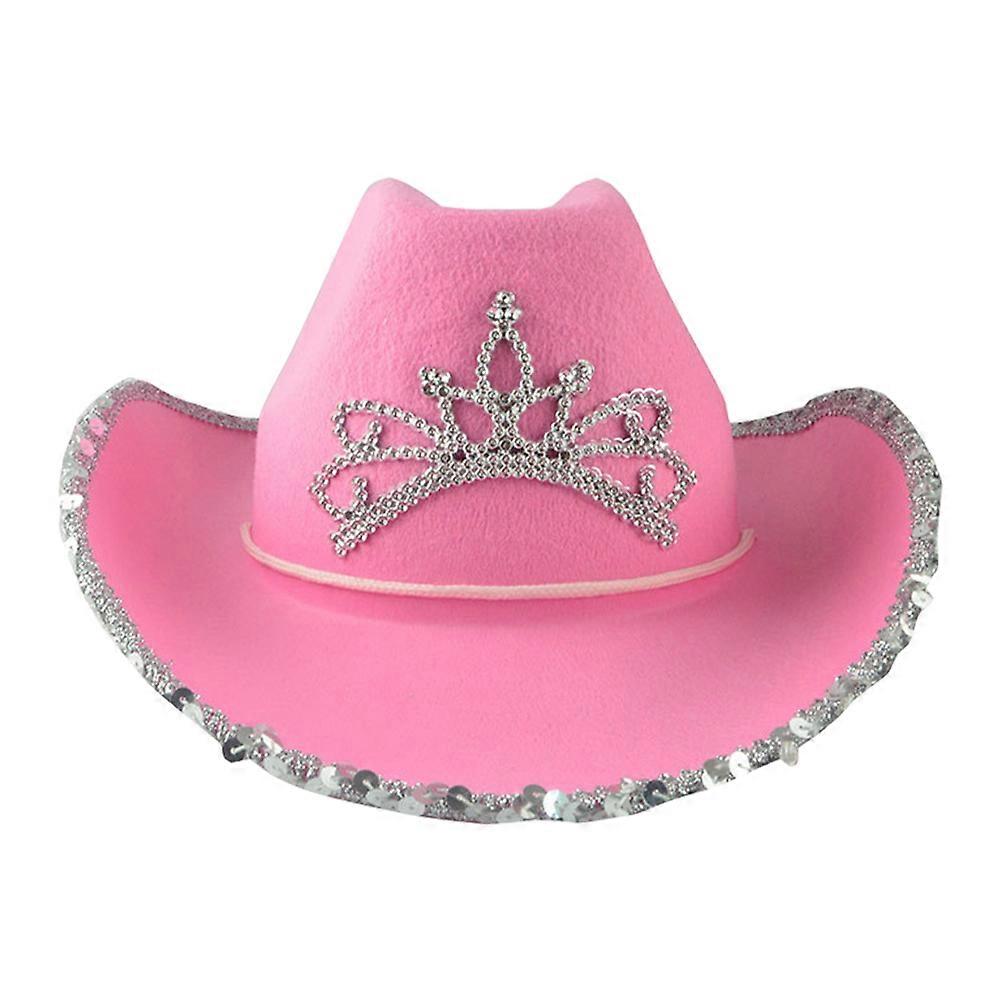 Sombrero de mujer vaquero occidental con corona