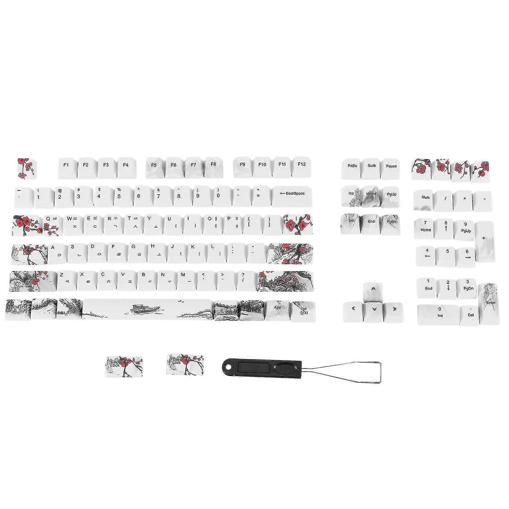 110 Keys Pbt Keycap Dye-sublimation Plum Profile Key Cap Korean